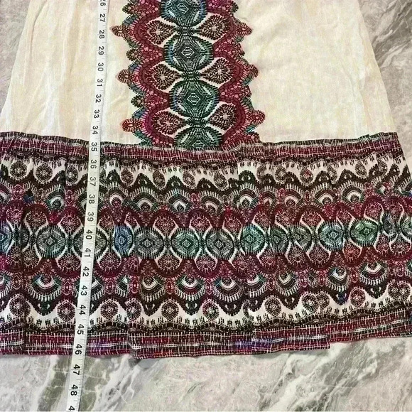 Xhilaration Tie-Front Maxi Dress Size XS Ivory Beach Boho Summer Vacations - Picture 3 of 12